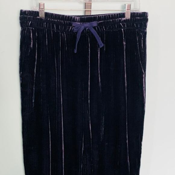 J. Crew Navy Velvet Drawstring Joggers Size 10 - Picture 3 of 8